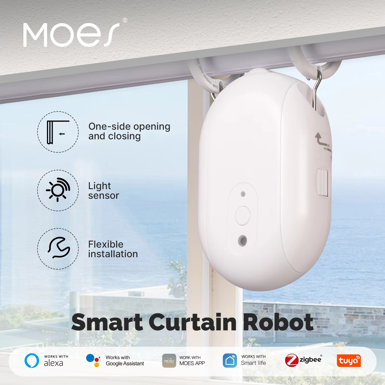 Smart Curtain Robot - MOES Tuya ZigBee Умный электрический робот