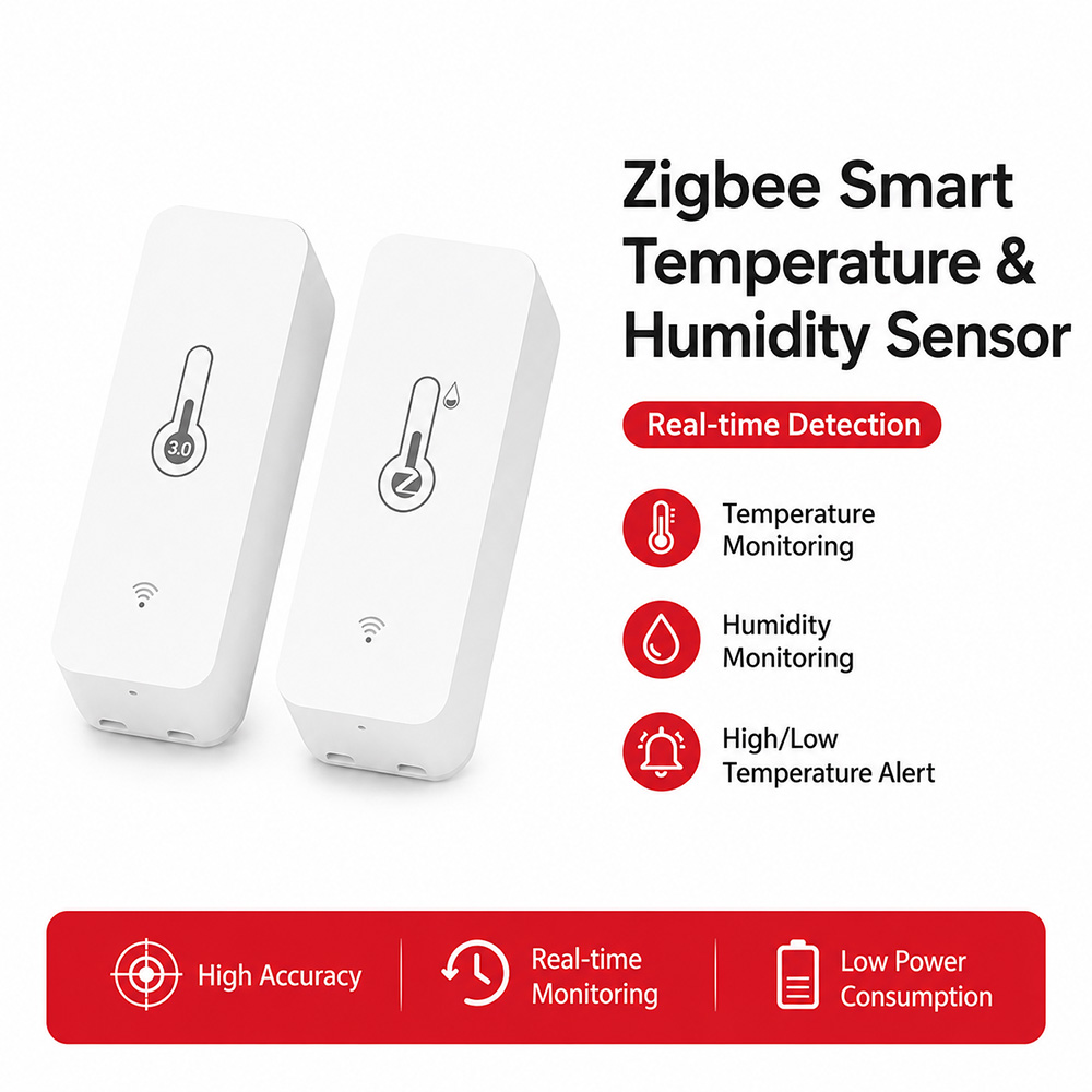 Smart Home Tablet - Датчик температуры и влажности Zigbee, умный