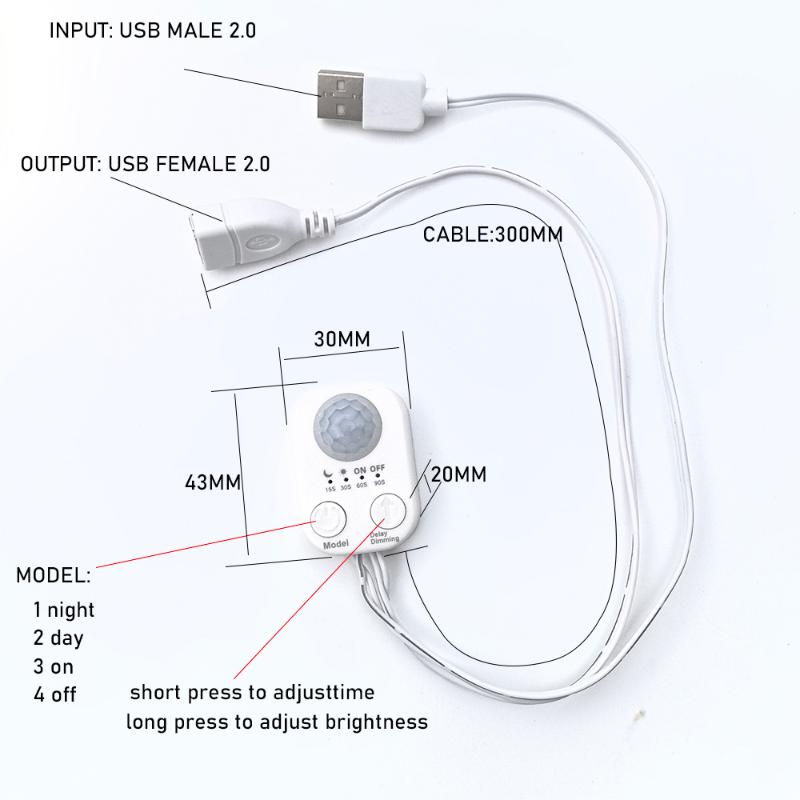 1 шт. DC 5 В-24 В USB PIR датч – обзор и цена Pir Motion Sensor